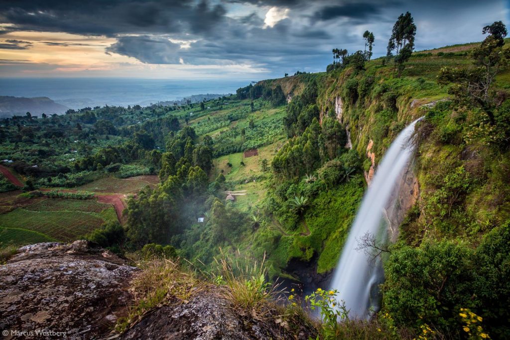 A side view of Sipi Falls on the foothills of Mount Elgon, near Sipi Trading centre. Credit: Join Up Safaris