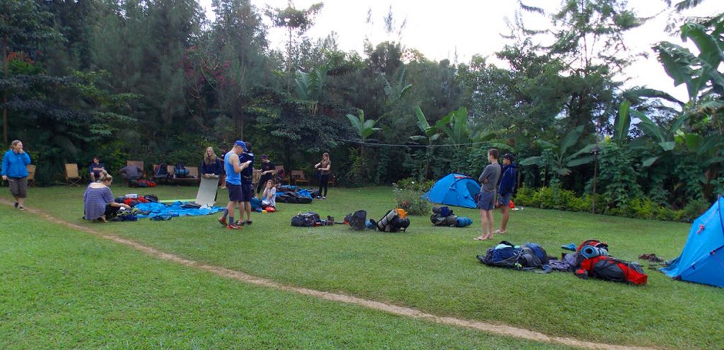 Guests at Rose's Last Chance campsite, near Sipi Falls in Mount Elgon National Park